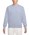 Nike Men's Pullover Fleece Crewneck Logo Sweatshirt In Blue