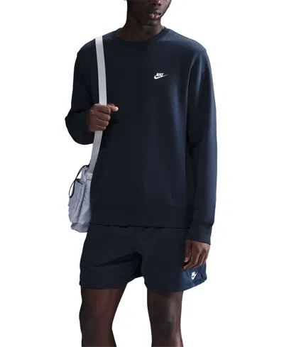 Nike Men's Pullover Fleece Crewneck Logo Sweatshirt In Multi