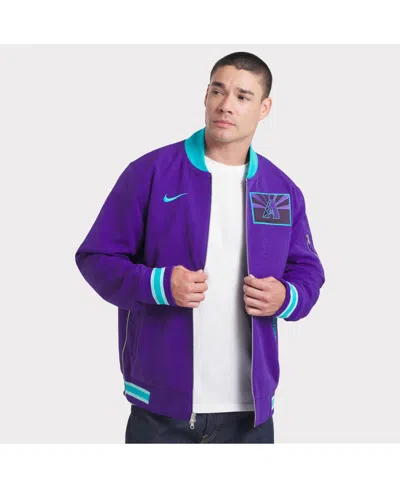 NIKE MEN'S PURPLE ARIZONA DIAMONDBACKS 2025 CITY CONNECT AUTHENTIC COLLECTION FULL-ZIP BOMBER JACKET