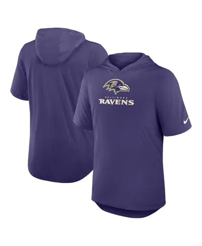 Nike Men's Purple Baltimore Ravens Lockup Tri-blend Hoodie T-shirt