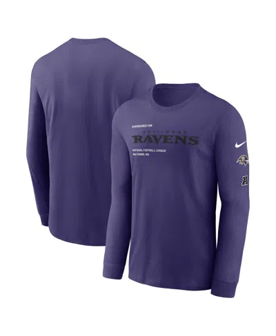 NIKE MEN'S PURPLE BALTIMORE RAVENS PLAY TO WIN ESSENTIAL LONG SLEEVE T-SHIRT