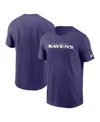 Nike Men's Purple Baltimore Ravens Primetime Wordmark Essential T-shirt In Purple