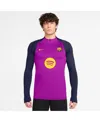Nike Men's Purple Barcelona 2025/26 Strike Drill Quarter-zip Long Sleeve Performance Sweatshirt In Purple