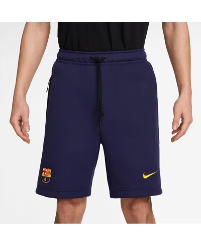 Nike Men's Purple Barcelona Tech Fleece Shorts In Blue