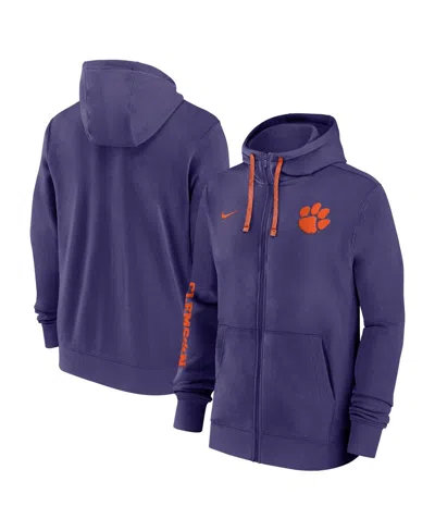 NIKE MEN'S PURPLE CLEMSON TIGERS 2024 SIDELINE FULL-ZIP HOODIE