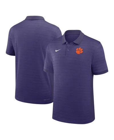 Nike Men's Purple Clemson Tigers 2025 Early Season Coaches Sideline Victory Stripe Performance Polo Shirt In Blue