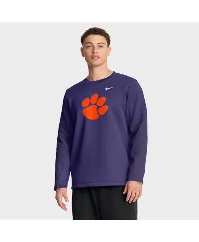 NIKE MEN'S PURPLE CLEMSON TIGERS 2025 SIDELINE COACH PERFORMANCE LONG SLEEVE T-SHIRT