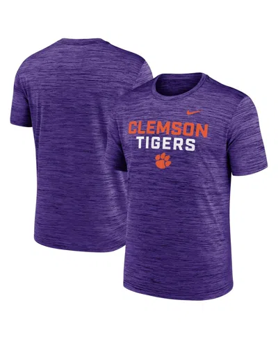 Nike Purple Clemson Tigers Campus Center Stack Velocity Performance T-shirt