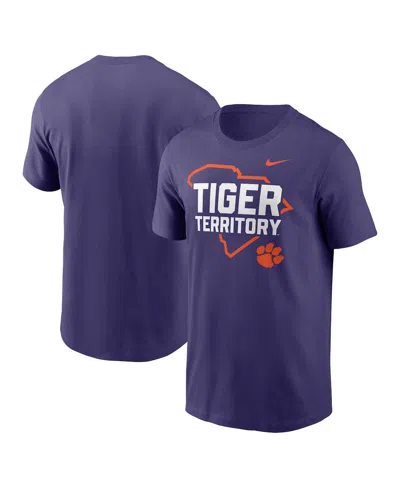 Nike Men's Purple Clemson Tigers Campus Local T-shirt In Animal Print