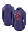 Nike Purple Clemson Tigers Classic Arch Tri-blend Performance Long Sleeve Hoodie T-shirt In Purple