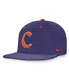 Nike Men's Purple Clemson Tigers On-field Dugout True Performance Fitted Hat In Purple