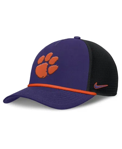 NIKE MEN'S PURPLE CLEMSON TIGERS RISE PRIMETIME TRUCKER ADJUSTABLE HAT