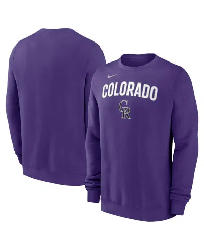 Nike Purple Colorado Rockies Pullover Sweatshirt In Multi