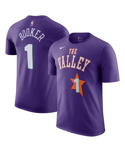 Nike Men's Purple Devin Booker Phoenix Suns 2024/25 City Edition Name Number T-shirt