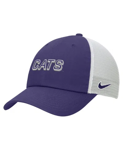 Nike Men's Purple Kansas State Wildcats On-field Club Adjustable Trucker Hat In Blue