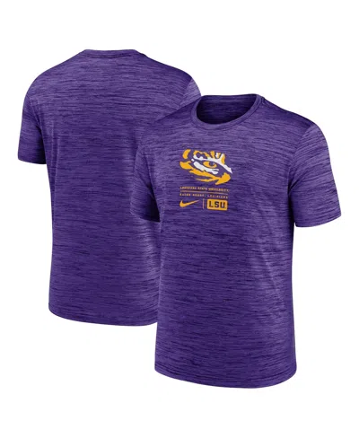 NIKE MEN'S PURPLE LSU TIGERS CAMPUS CENTER BLOCK VELOCITY PERFORMANCE T-SHIRT
