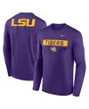 Nike Purple Lsu Tigers Primetime Campus 2-hit Legend Dri-fit Long Sleeve T-shirt In Purple