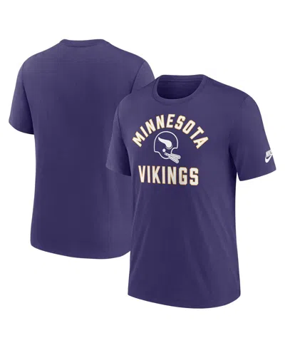 NIKE MEN'S PURPLE MINNESOTA VIKINGS FAVORABLE TIMELINE TRI-BLEND T-SHIRT