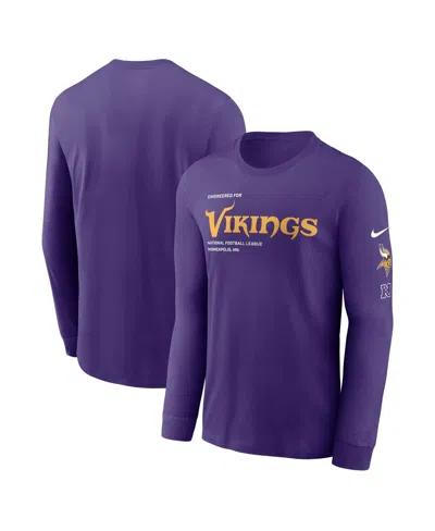 Nike Purple Minnesota Vikings Play To Win Essential Long Sleeve T-shirt In Blue