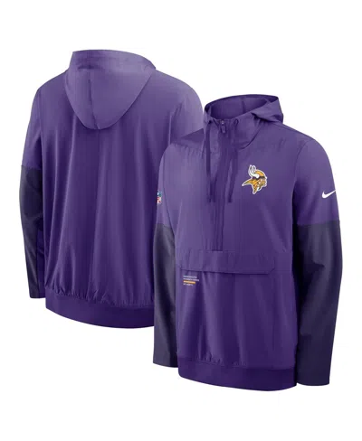 Nike Men's Purple Minnesota Vikings Sideline Anorak Half-zip Hoodie Sweatshirt