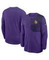 Nike Purple Minnesota Vikings Sideline Coach Uv Performance Long Sleeve T-shirt In Purple