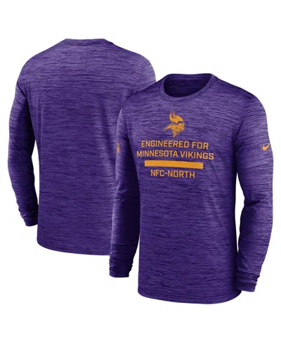 Nike Men's Purple Minnesota Vikings Sideline Velocity Performance Long Sleeve T-shirt