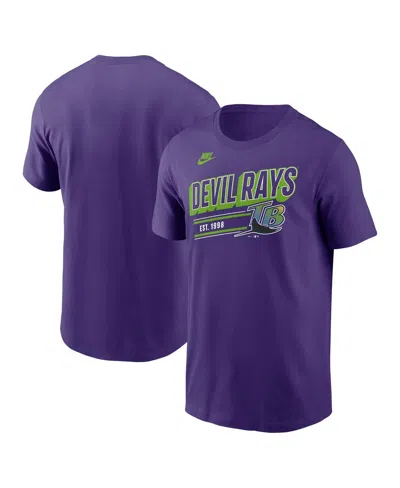 NIKE MEN'S PURPLE TAMPA BAY RAYS COOPERSTOWN COLLECTION RETRO T-SHIRT