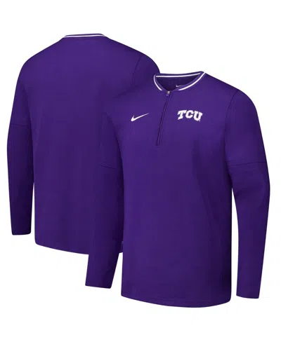 Nike Men's Purple Tcu Horned Frogs Coaches Quarter-zip Jacket