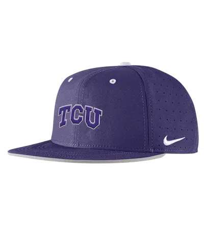 Nike Men's Purple Tcu Horned Frogs On-field True Performance Baseball Fitted Hat