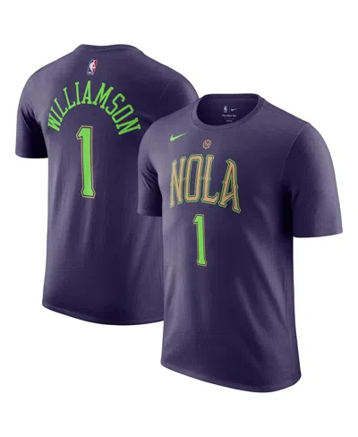 Nike Men's Purple Zion Williamson New Orleans Pelicans 2024/25 City Edition Name Number T-shirt