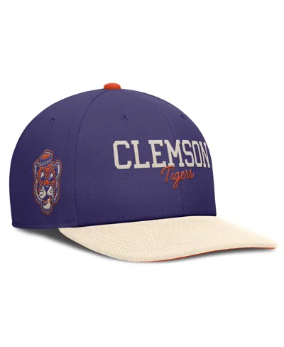 Nike Men's Purple/cream Clemson Tigers Pro Legacy Script Snapback Hat