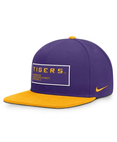 Nike Men's Purple/gold Lsu Tigers 2025 On-field Patch Pro Dri-fit Snapback Hat