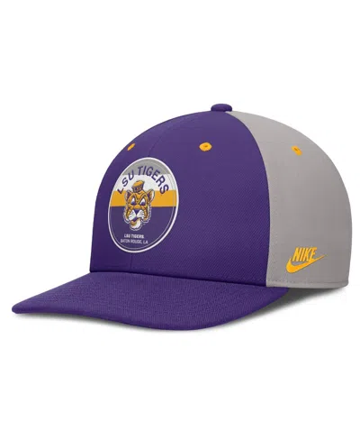 Nike Men's Purple/gray Lsu Tigers Prep Pro Performance Snapback Hat