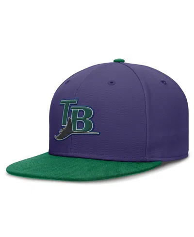 Nike Men's Purple/green Tampa Bay Rays True Primetime Two-tone Performance Fitted Hat In Purple,green