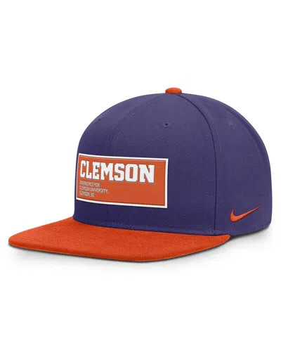 Nike Men's Purple/orange Clemson Tigers 2025 On-field Patch Pro Dri-fit Snapback Hat