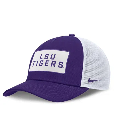 NIKE MEN'S PURPLE/WHITE LSU TIGERS 2025 ON-FIELD RISE PATCH TRUCKER ADJUSTABLE HAT