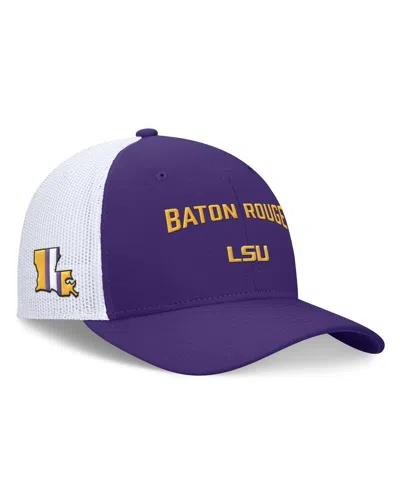 Nike Men's Purple/white Lsu Tigers Primetime City Trucker Adjustable Hat In Purple,white