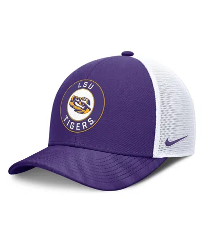 Nike Men's Purple/white Lsu Tigers Rise Primetime Performance Trucker Adjustable Hat In Multi