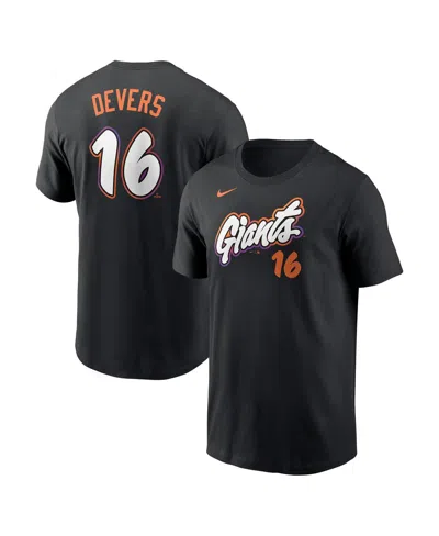 Nike Rafael Devers Black San Francisco Giants 2025 City Connect Fuse Name & Number T-shirt
