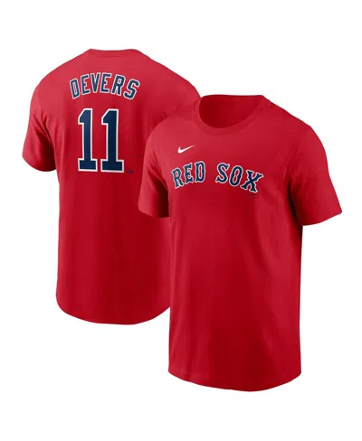 Nike Men's Rafael Devers Red Boston Red Sox Fuse Name Number T-shirt