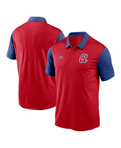 Nike Men's Red Atlanta Braves Franchise Cooperstown Collection Polo Shirt In Red,royal