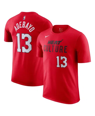 Nike Men's Red Bam Adebayo Miami Heat 2024/25 City Edition Name Number T-shirt