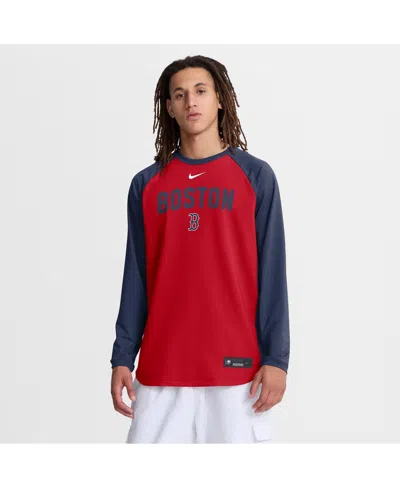 Nike Men's Red Boston Red Sox Authentic Collection Raglan Dri-fit Sweatshirt