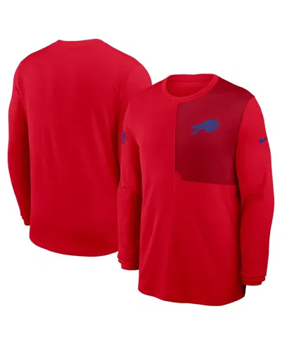 Nike Red Buffalo Bills Sideline Coach Uv Performance Long Sleeve T-shirt