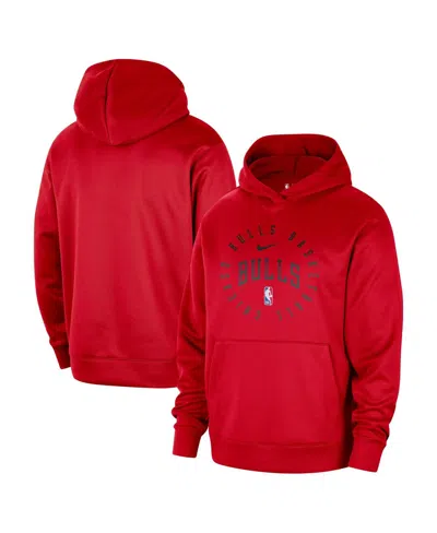 Nike Men's Red Chicago Bulls 2024/25 Spotlight On-court Practice Performance Pullover Hoodie