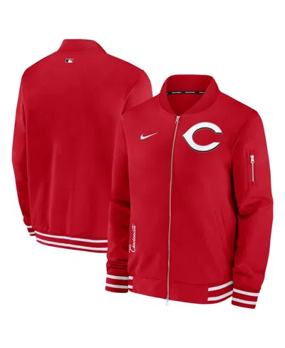 Nike Cincinnati Reds Authentic Collection  Men's Mlb Full-zip Bomber Jacket