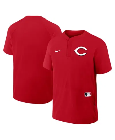 Nike Men's Red Cincinnati Reds Authentic Collection Raglan Short Sleeve Windshirt