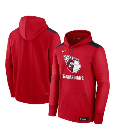 NIKE MEN'S RED CLEVELAND GUARDIANS AUTHENTIC COLLECTION PERFORMANCE PULLOVER HOODIE