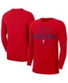 Nike Men's Red Detroit Pistons Authentic Long Sleeve Practice T-shirt In Red
