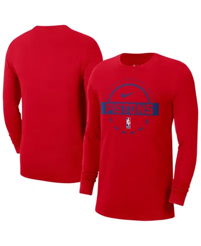 Nike Men's Red Detroit Pistons Authentic Long Sleeve Practice T-shirt